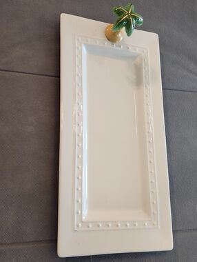 Nora Fleming Retired Pearl Dot Bread Tray